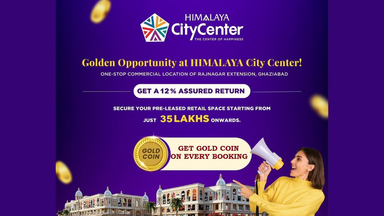 Invest Rs 35 Lakh Onwards and Get 12% Assured Annual Rental Income For GDA Approved Commercial Shops and Retail Shops in Himalaya City Center Raj Nagar Extension Ghaziabad.